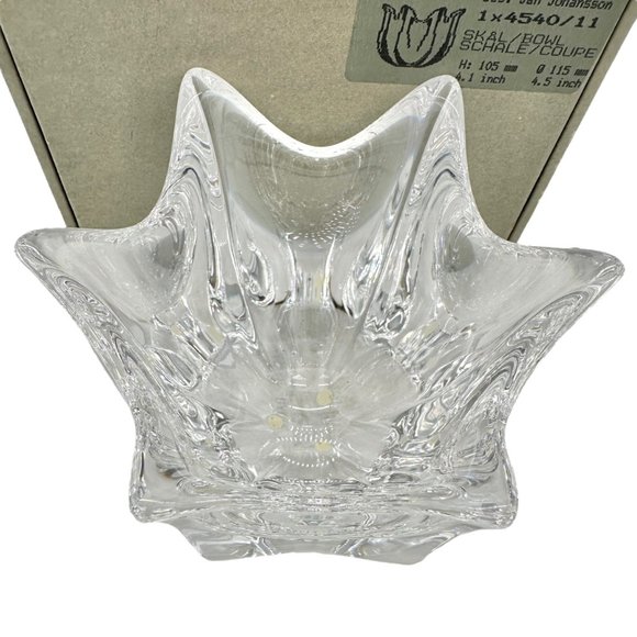 Orrefors Sweden Belle Tulip Bowl 4540/11 Lead Crystal 4x4.5in Original Box - Picture 2 of 10